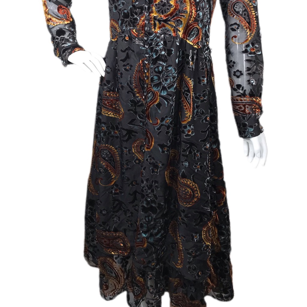 ADORE Small (S) Romantic Velour Mystical Burnout Dress - Picture 9 of 16